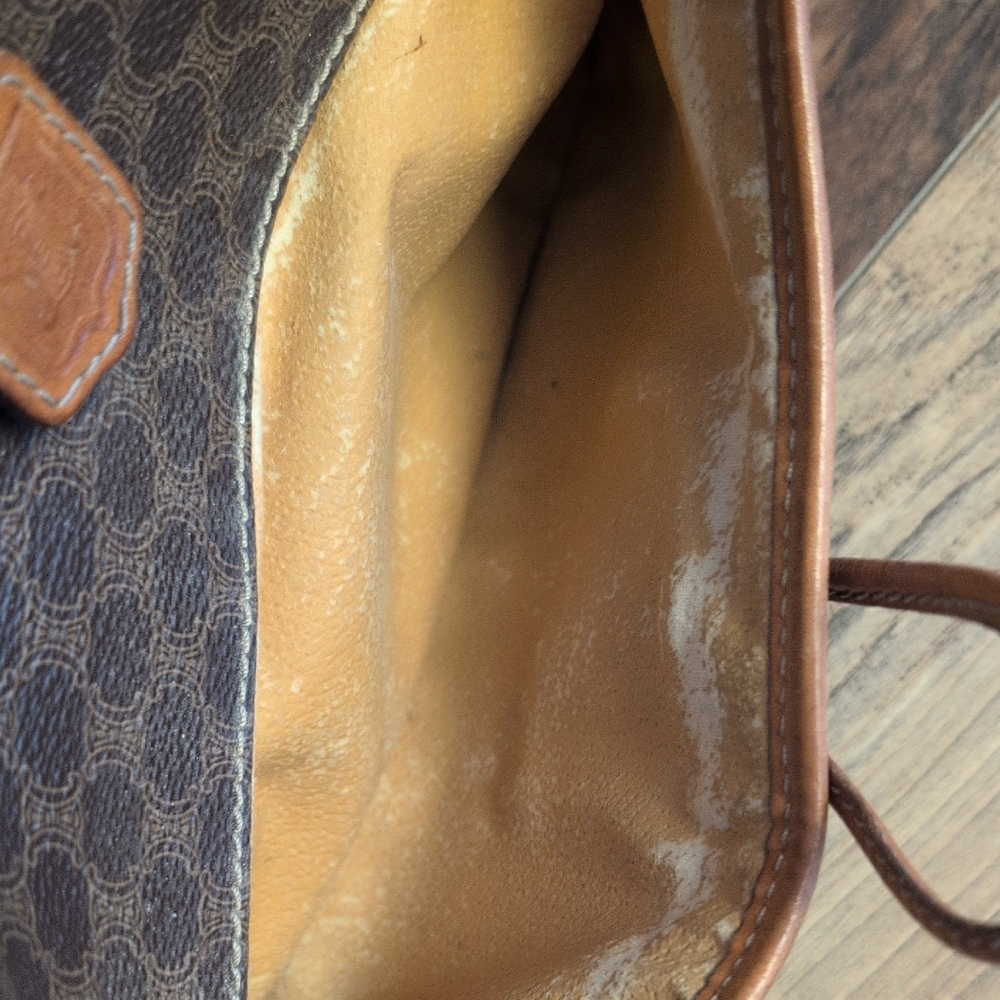 Celine Mini Shoulder Bag Macadam Triomphe Pochette PVC Leather Vintage Crossbody - Picture 7 of 15